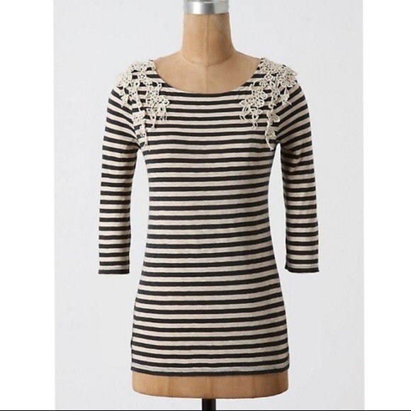 Anthropologie Tops - Anthropologie Deletta Fancified Boatneck Size L